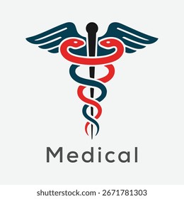 Snakes wings stick icon simple illustration of snakes wings stick vector icon for web design.