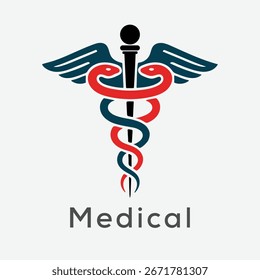 Snakes wings stick icon simple illustration of snakes wings stick vector icon for web design.