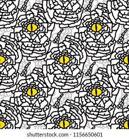 Snakeskin Eye Graphic, Vector Pattern Background Seamless, Hand Drawn Animal Illustration for Trendy Home Decor, Nature Gift Wrap, Modern Fashion Prints Serpent Stationery, Bold Contrast Black Yellow