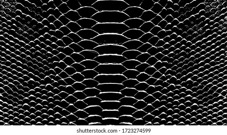 Snakeskin pattern imitation. Lines and spots structural texture. Cool and artsy faux leather background. Abstract vector illustration. Black isolated on white. EPS10 