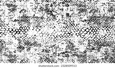 Snakeskin pattern imitation. Lines and spots structural texture. Cool and artsy faux leather background. Abstract vector illustration. Black isolated on white. EPS10