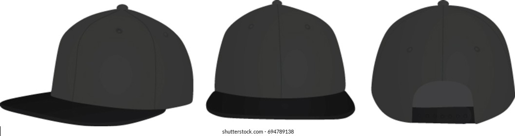 Snap back cap. vector illustration