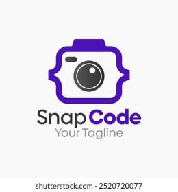 Modelo de design de logotipo de código Snap. Bom para negócios, agência, comunidade e organização