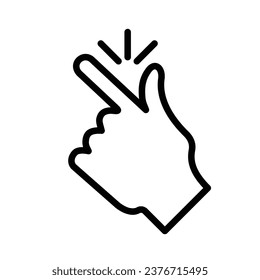 snap finger, hand icon, black, vector illustration