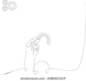 Ajustar dibujo de línea de tema de idea de dedo