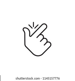 Snap finger logo. concept make flicking fingers.popular gesturing.linear abstract trend simple okey logotype graphic design isolated on white background.thin line.snapping fingers hand icon.