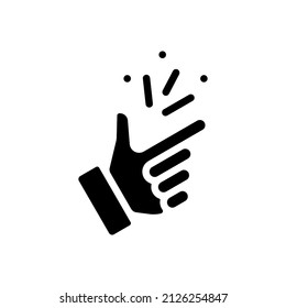 Snap finger, sign of easy, simple icon. Black icon on white background