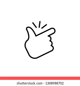 Snap finger vector icon, easy concept symbol. Simple, flat design for web or mobile app