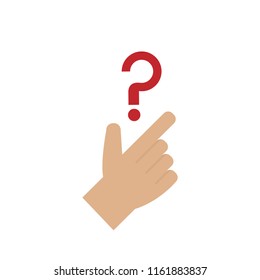 Snap of the fingers icon. Easy concept with question mark vector