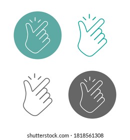 Snap Fingers Icons set Vector Illustration flat design