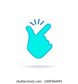 Snap fingers like easy emoji logo blue design