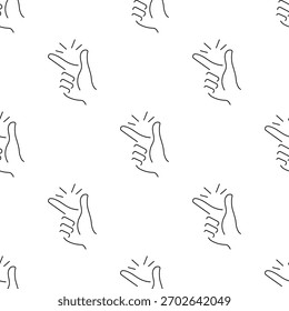 snap of fingers seamless pattern isolated on transparent background.