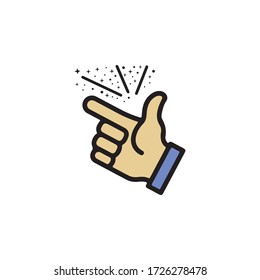Snap-Fingger-Gesten des menschlichen Handzeichens in trendigem Design Vector EPS 10
