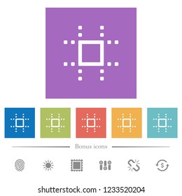Snap to grid flat white icons in square backgrounds. 6 bonus icons included.