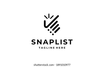 Snap Hand Check List Survey Data Schedule Logo Design Inspiration