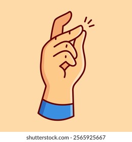 Snap Hand Gesture Vector Illustration Icon. Flat Cartoon Style