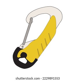 Snap hook carabiner for rock mountain climber or extreme savety asset vector illustration