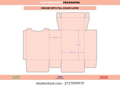 Vector dieline de la caja de cigarrillos del extremo del tuck de la cerradura a presión diseñado con la estructura plegable exacta de la línea de dado de encargo del diseño y el diseño profesional organizado del empaquetado