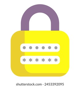 Snap, simple geometric shapes, gray and yellow colors, flat design, simple image, cartoon style, castle. The concept of data and property security. Vector line icon for business and advertising