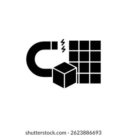 Snap Tool Icon with Magnet Cube Grid