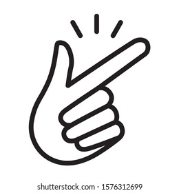 Snap your fingers or finger snapping hand gesture line art vector icon for apps and websites