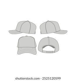 Snapback Baseball Cap Technical Design