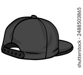 Snapback Cap Backward Hat Illustration Vector Icon