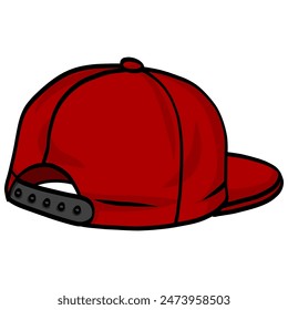 Snapback Cap Backward Hat Illustration Vector Icon