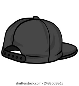 Snapback Cap Backward Hat Illustration Vector Icon