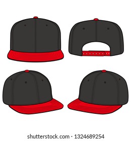 SNAPBACK Cap fashion flat vector illustration mockup design