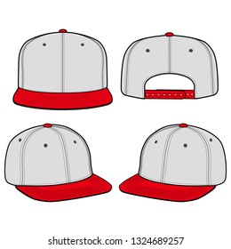 SNAPBACK Cap fashion flat vector illustration mockup design