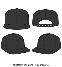 Snapback Cap Fashion Flat Vector Illustration Stock Vector (Royalty ...