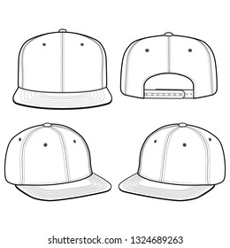 Snapback Cap Fashion Flat Vector Illustration Stock Vector (Royalty ...