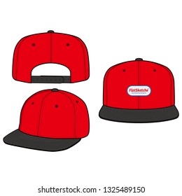 SNAPBACK Cap Fashion flat vector mockup design