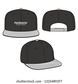 SNAPBACK Cap Fashion flat vector mockup design