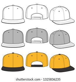 SNAPBACK Cap Fashion flat vector mockup design