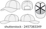 Snapback Cap Tech Pack Template 