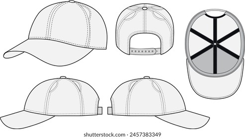 Snapback Cap Tech Pack Template 