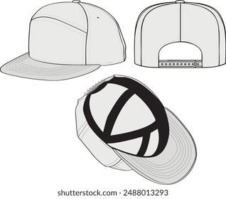 Snapback Cap Tech Pack Template