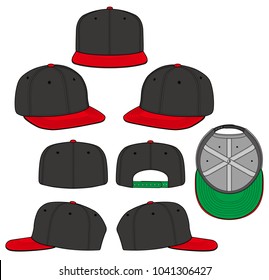 SNAPBACK CAP vector illustration flat sketches template