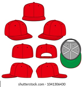 SNAPBACK CAP vector illustration flat sketches template