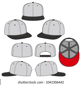 SNAPBACK CAP vector illustration flat sketches template