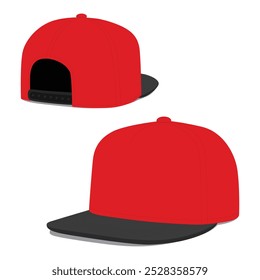 Snapback hat mockup front and back view