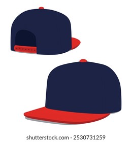 Snapback hat mockup front and back view