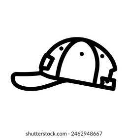 snapback hat streetwear cloth fashion line icon vector. snapback hat streetwear cloth fashion sign. isolated contour symbol black illustration