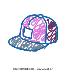 snapback hat streetwear cloth fashion doodle icon sketch vector. snapback hat streetwear cloth fashion sign. isolated symbol illustration