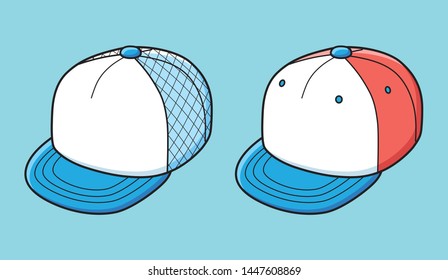 Snapback hat and trucker baseball cap