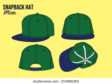 snapback hat vector ilustration template mockup for your design