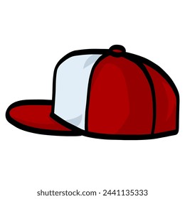 Snapback Sombrero de Camionero Gorra de Béisbol Ilustración Vector Icono