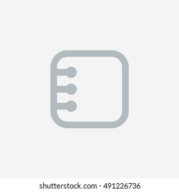 Snapchat address book Icon vector, Social Media Contacts Sign, Contact list UI element, User Interface symbol, 2016 Outline shape, EPS, illustration, Web, Thin, Flat, Gray, Button
